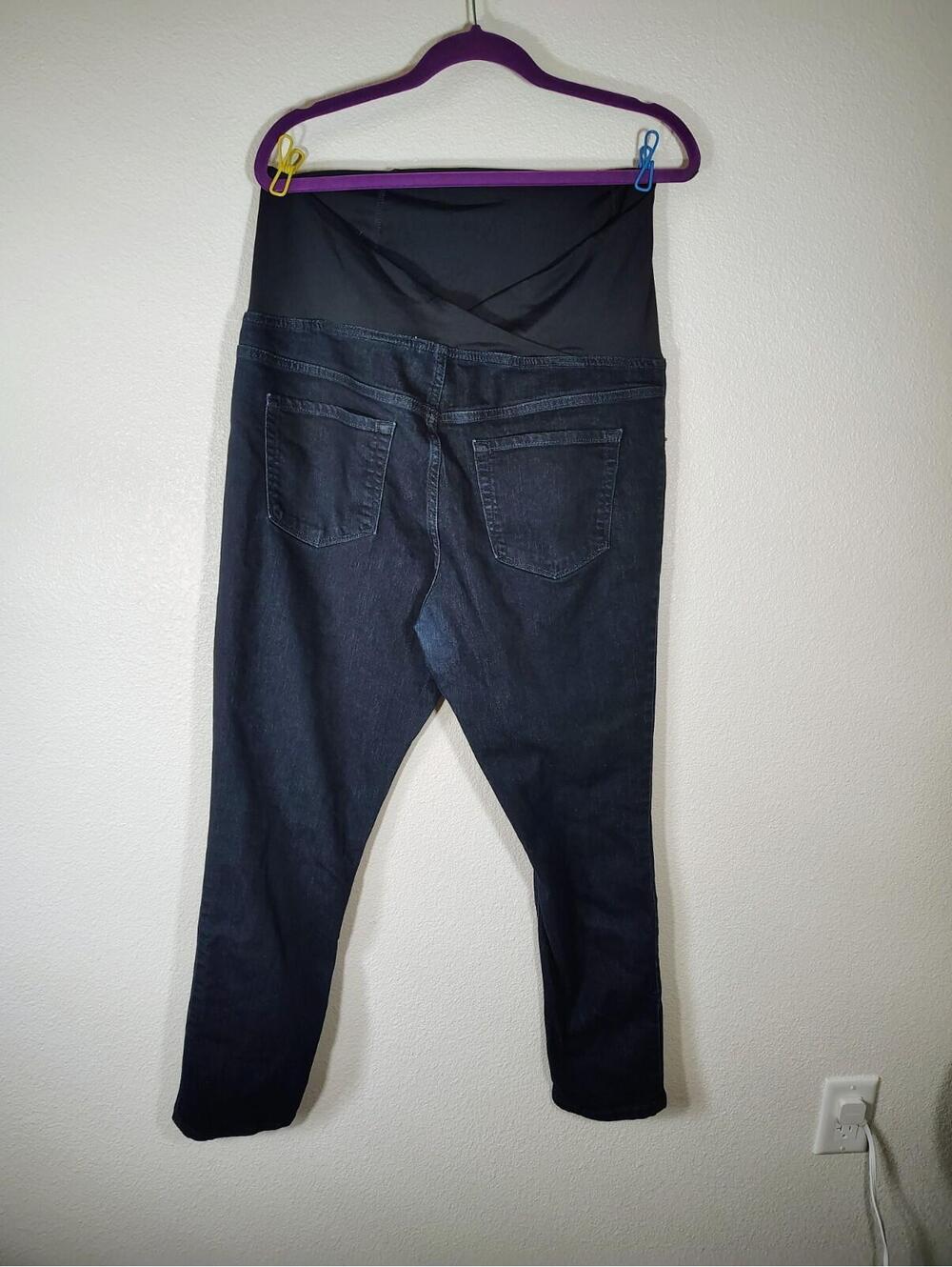 Isabel Ingrid Maternity Dark Blue Denim Maternity Skinny Jeans 14/32R - Picture 2 of 8
